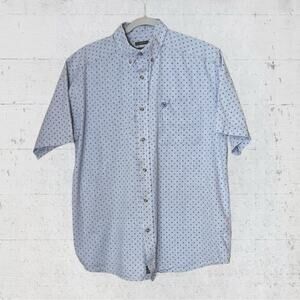 Ariat Men’s Size L Stretch All Over Arrow Print Short Sleeve Western Shirt